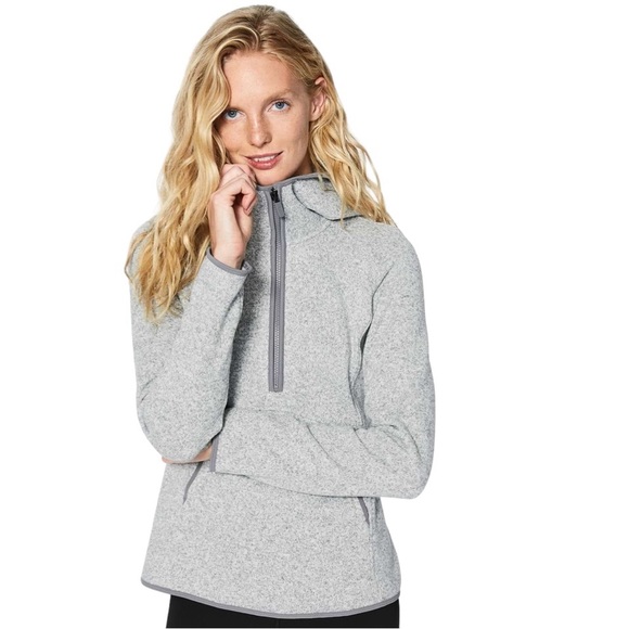 lululemon athletica Tops - Lululemon Fleece and Thank You Light Gray Pullover Hoodie 4